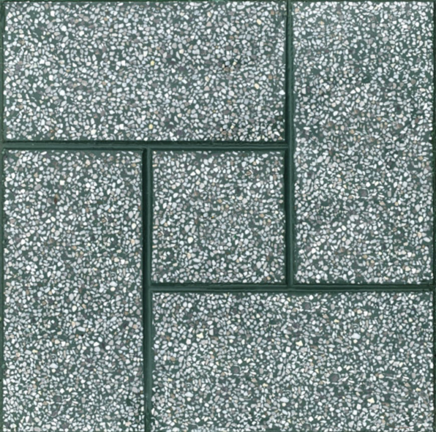 Gạch Terrazzo Chu Nhat Xep So Le Xanh