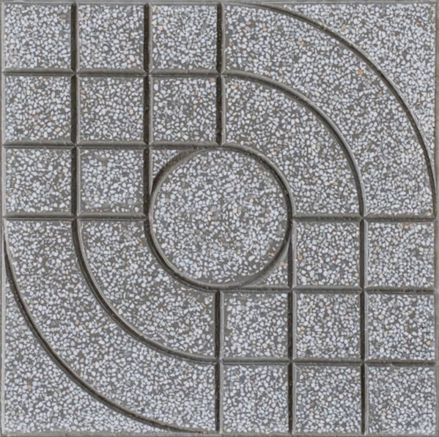 Gạch Terrazzo O Vuong Cung Tron Tam Tron Xam
