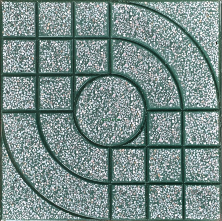 Gạch Terrazzo O Vuong Cung Tron Tam Tron Xanh