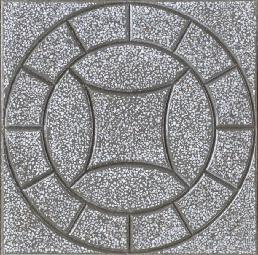 Gạch Terrazzo Vong Tron Bon Canh Xam
