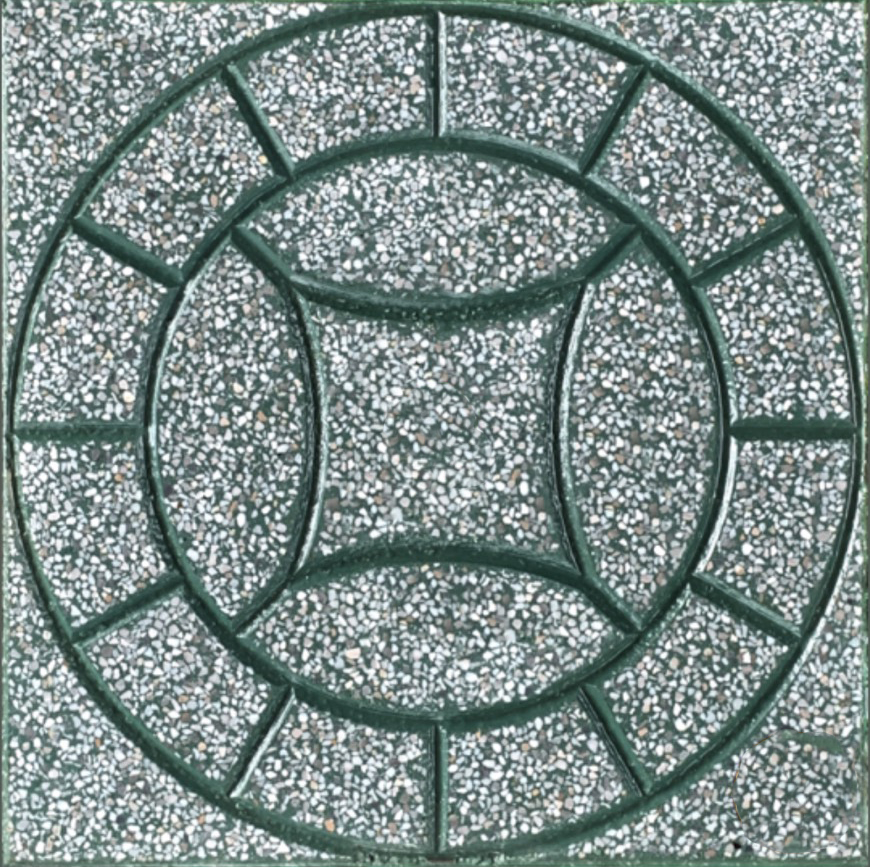Gạch Terrazzo Vong Tron Bon Canh Xanh